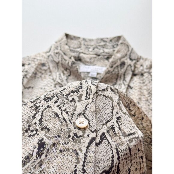 NWOT EQUIPMENT Slim Signature Python 100% Silk Crepe Button Up Shirt, Size XS - Picture 12 of 15
